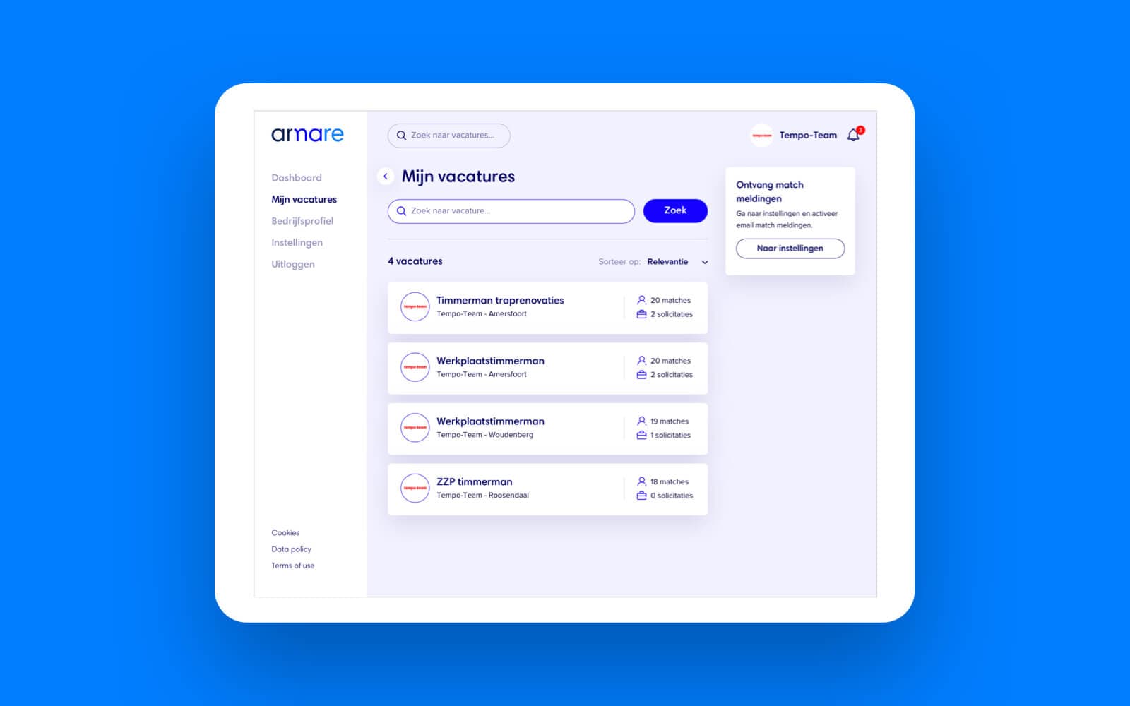 Proof of Concept van Armare vacature pagina